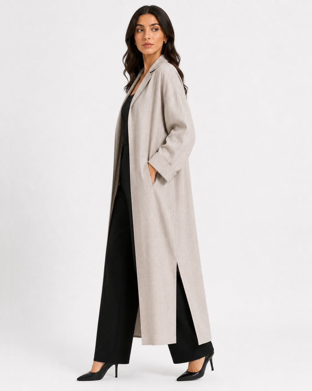 Relaxed Fit Long Coat Beige