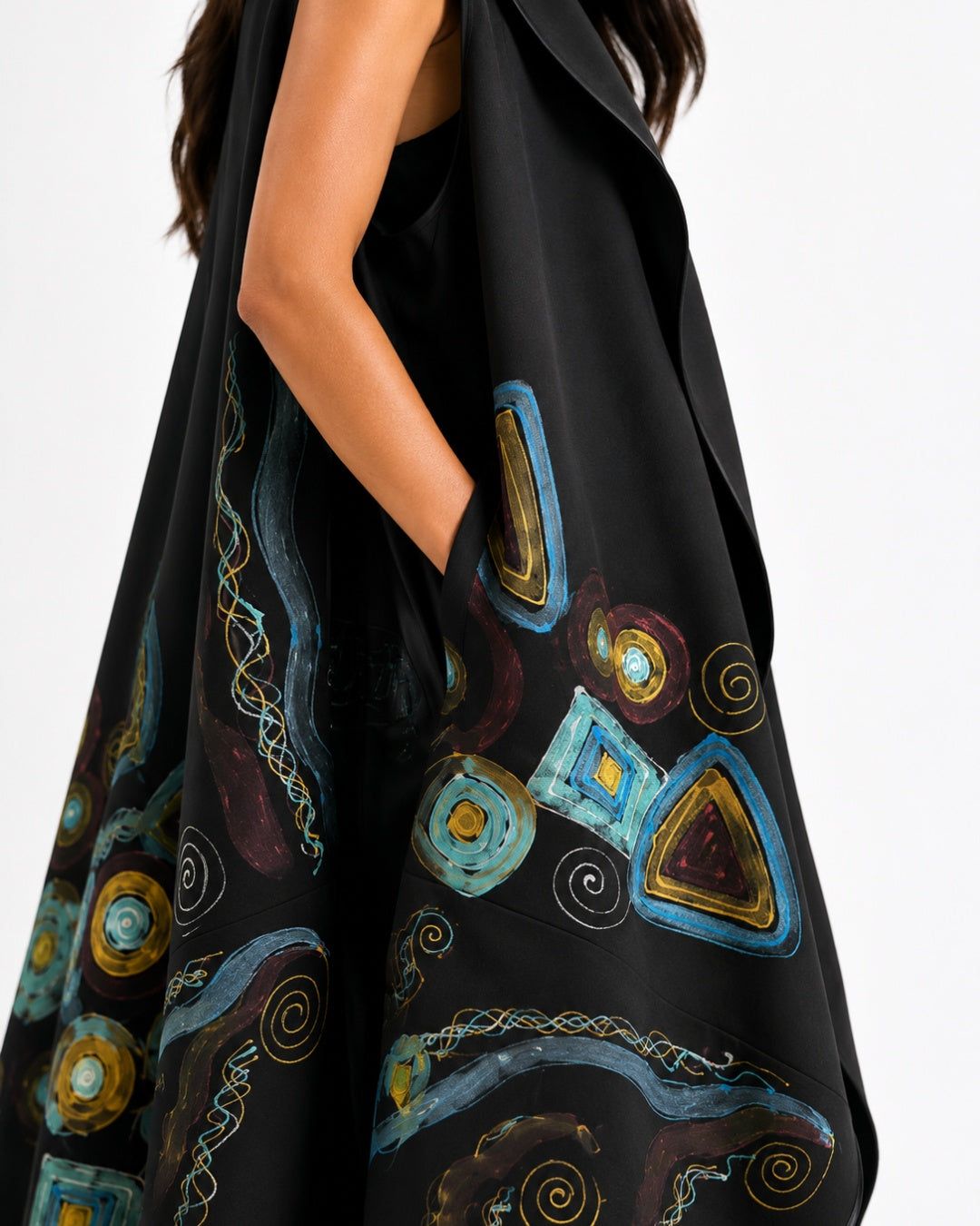 Abstract Hand Painted Draped Vest