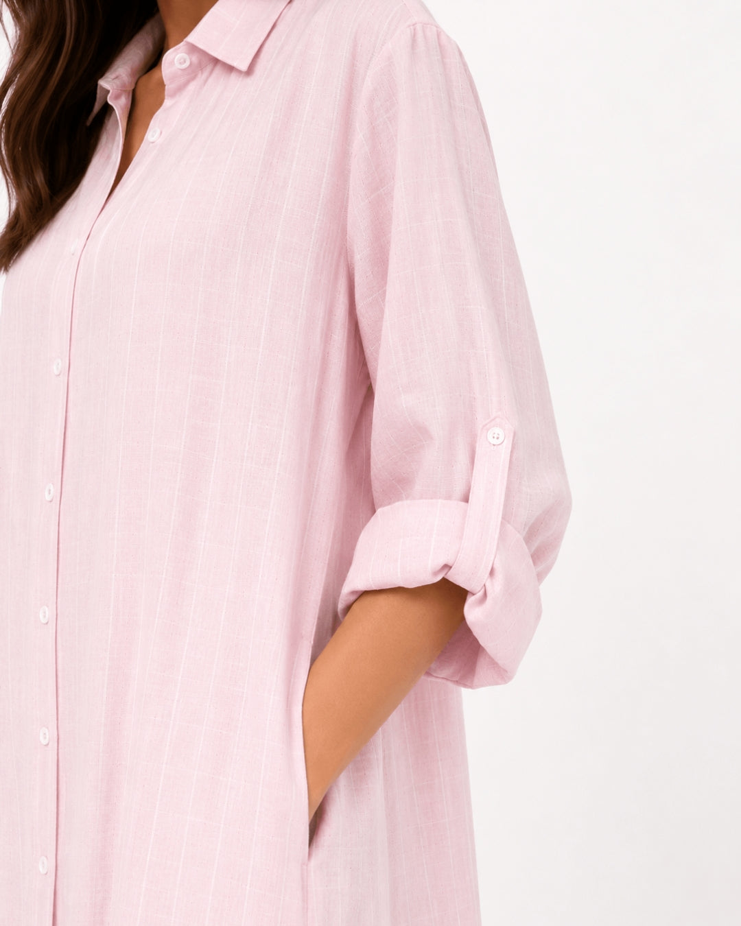 Pink Striped Overlay Coat