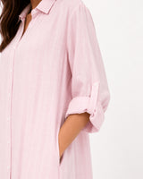 Pink Striped Overlay Coat