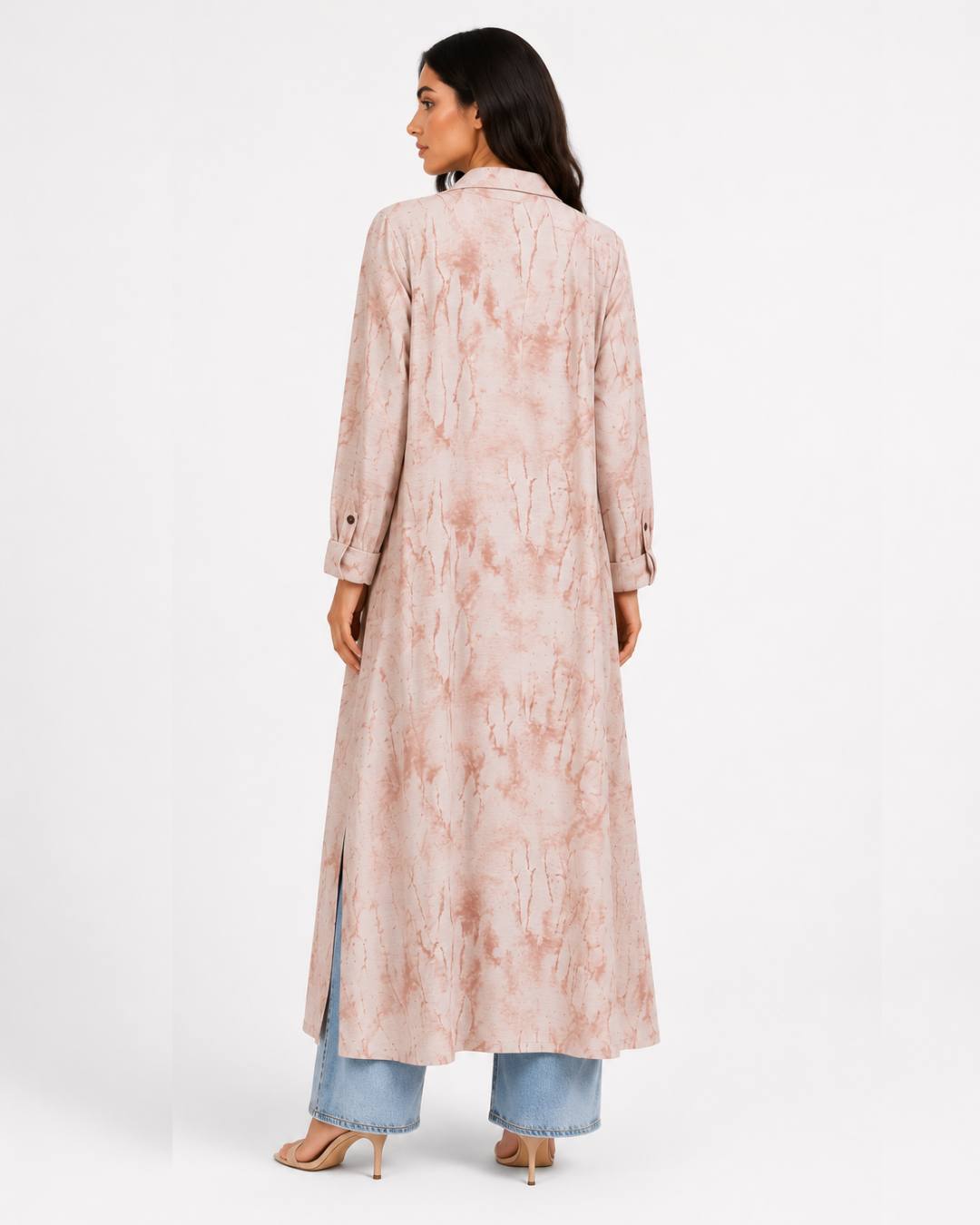 Dusty Rose Tie-Dye Coat