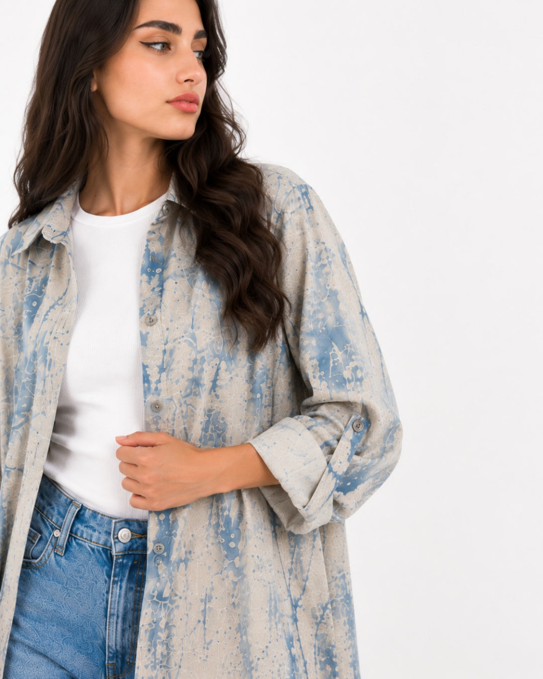 Blue Tie-Dye Coat