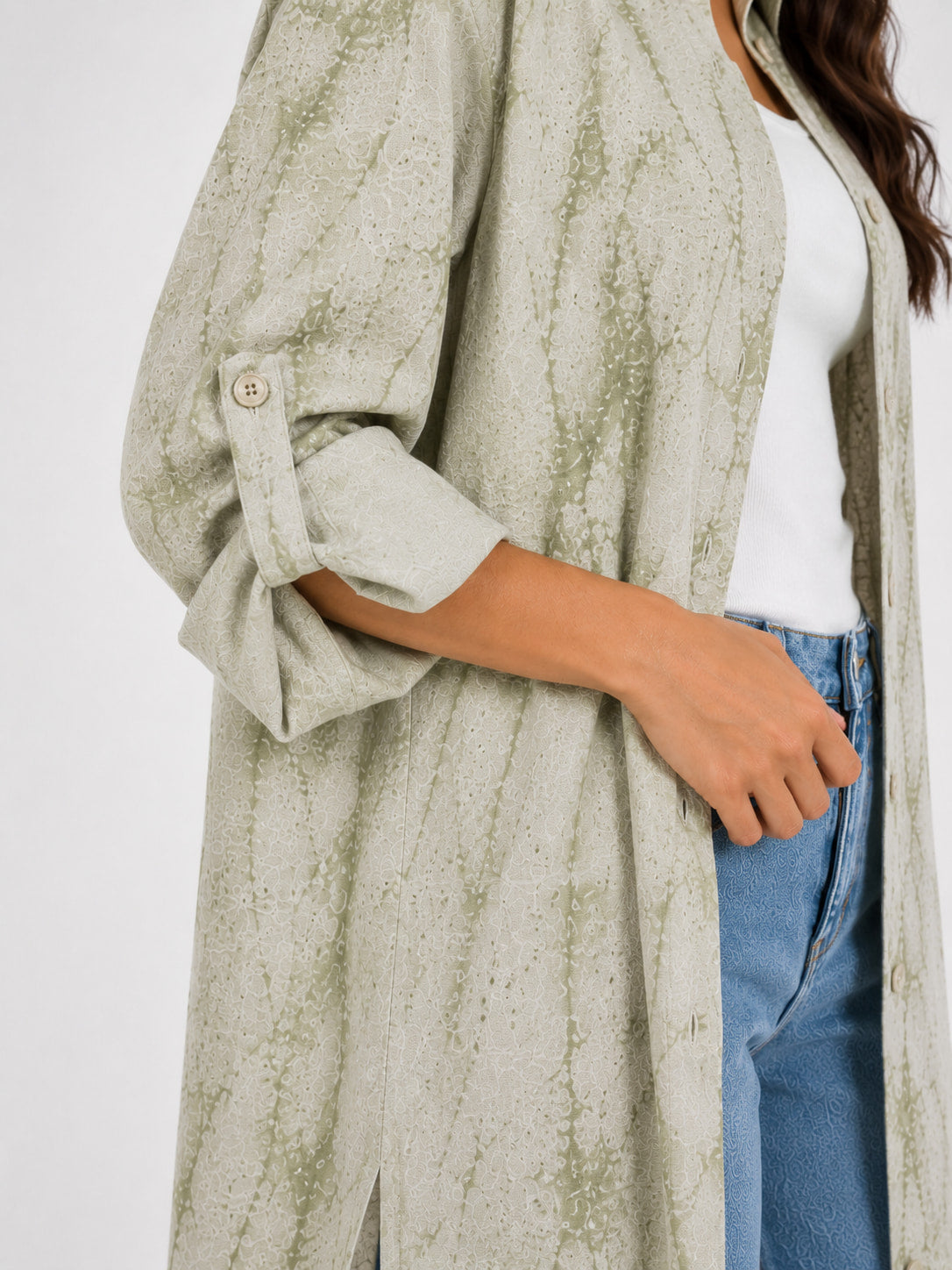 Green Tie-Dye Coat