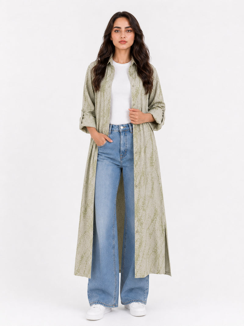 Green Tie-Dye Coat